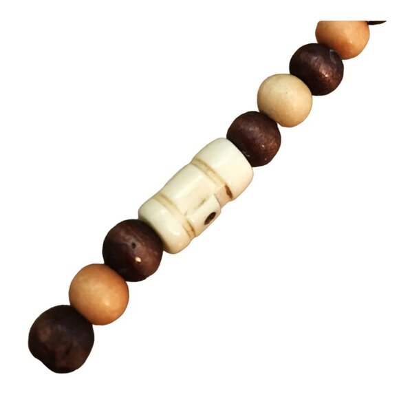 Wooden Bead and Vegetable Ivory or Tagua Necklace - Picture 3 of 3